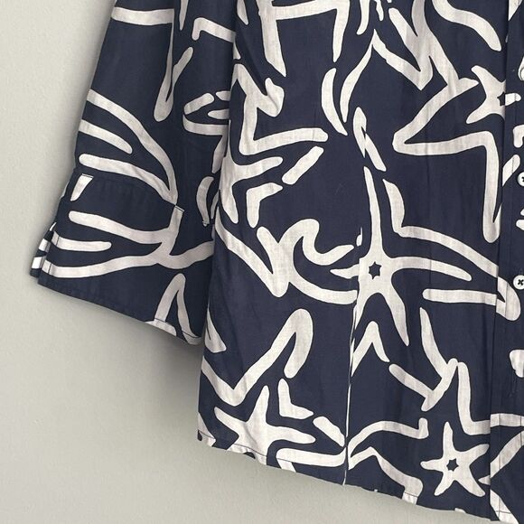 Craig Taylor Women's XL Starfish Button Up Shirt VERY Lightweight Cotton Coastal - Picture 4 of 13